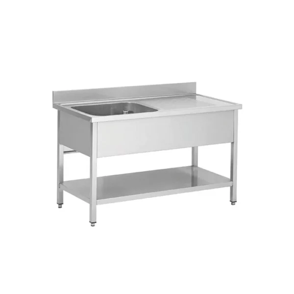 Plonge Inox - 1 Bac - Égouttoir Droite