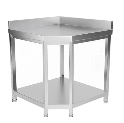 Table d'Angle Adossée en Inox - Matériels de Cuisine - CHR